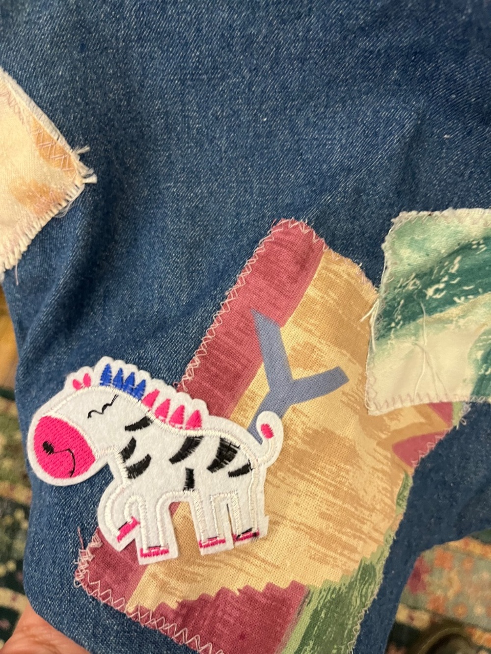 Patch Work Denim Vest - Picture 3 of 4